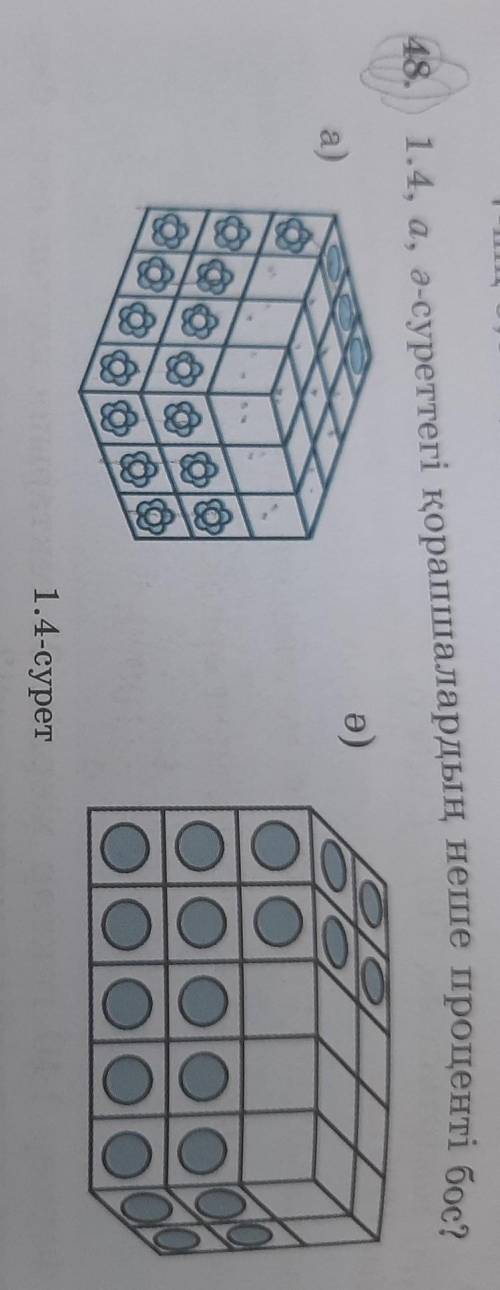 48.1.4, а, ә-суреттегі қорапшалардың неше проценті бос?​