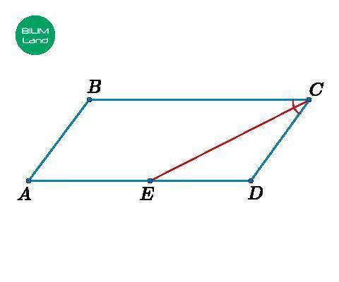 CE – ABCD параллелограмының биссектрисасы. E нүктесі AD қабырғасында жатыр, ED = 3, AE = 5. Параллел