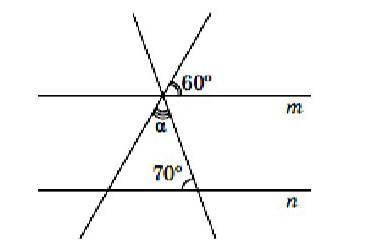 Усі зображені на рисунку прямі лежать в одній площині, прямі н і м є паралельними. Визначте градусну