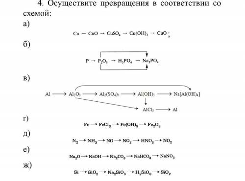 Осуществите превращения в соответствии со схемой: