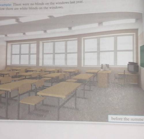 Look at the pictures and compare the classroom,