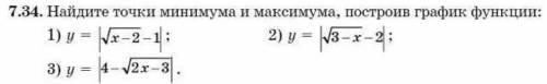 Найдите точки минимума и максимума построив график функции