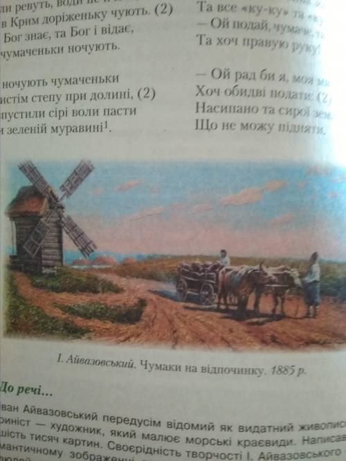 Як перегукуються чумацькі пісні з репродукціжю картини І. Айвазовського,, чумаки на відпочинку''