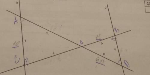 Дано а=60 d= 15 f=10. Нужно найти остальные стороны. П.с. если выводить систему уравнений, с тремя у