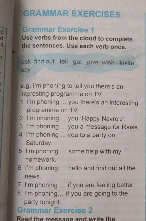 Use verbs from the cloud to complete the sentences. use each verb once. ​