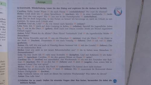 Нужно сделать пункт b) по немецкому 10 класс ,,перевести глаголы в перфект,,