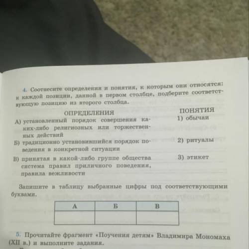 4. Соотнесите определения и понятия, к которым они относятся: к каждой позиции, данной в первом стол