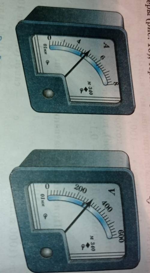 По рисункам 8 и 9 определите цену деления амперметра и вольтметра​