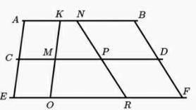 На рисунке AB || CD || EF , AE || KO , NR || BF .Определи количество параллелограммов.Геометрия​