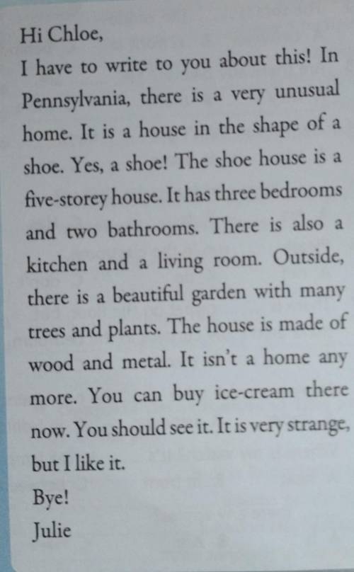 1 * Read the email and answer thequestions.1 Where is the house?...2 What shape is it?3 How many flo