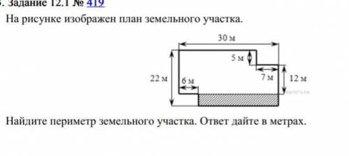 На рисунке изображён план земельного участка ​