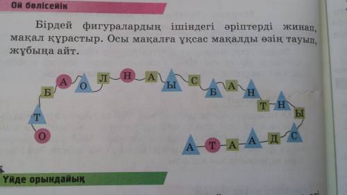 Сәлеметсіздерме 4 сынып комектесе аластарма? Мақалды құрастыру керек шашылган ариптерден