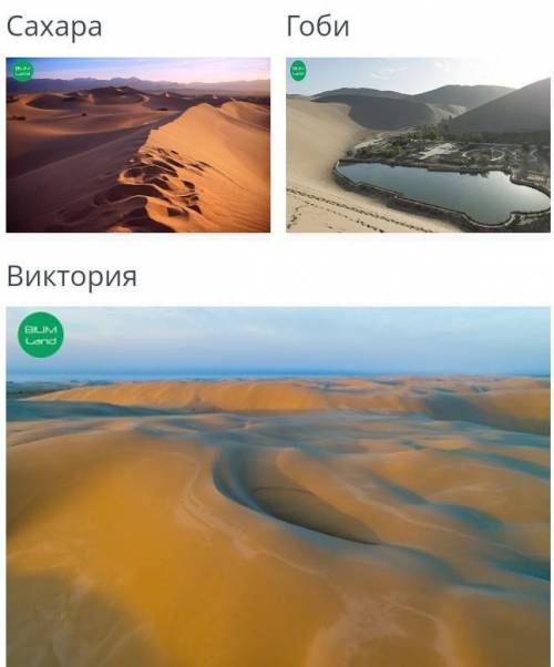Географиялық нысандар бейнеленген суреттерді қолдана отырып, олардың ортақ қасиетін анықта. Сахара Г