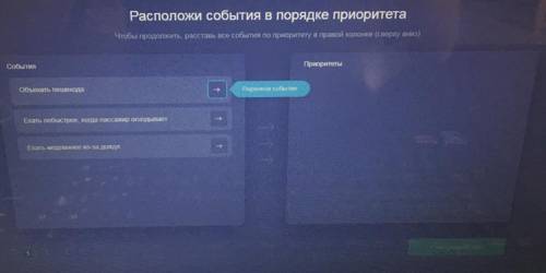 Расположи события в порядке приоритета Чтобы продолжить расставь все события по приоритету в правой