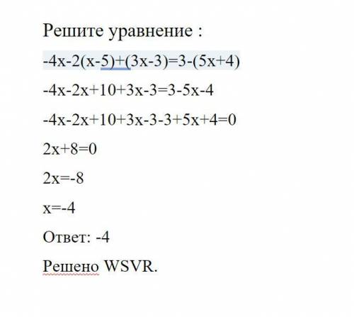 -4x-2(x-5)+(3x-3)=3-(5x+4)​