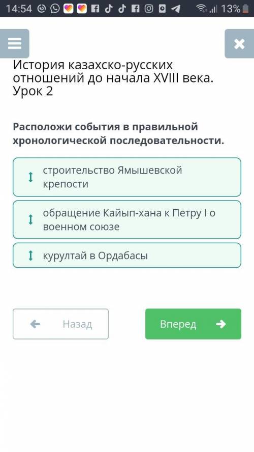 расположи события в правильной хронологической последовательности строительство ямышевской крепости