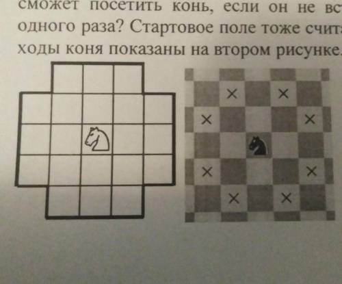 Шахматного коня поставили на центральную клетку доски, изображенной на рисунке. Какое наибольшее кол