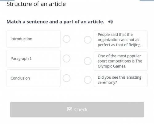 Match a sentence and a part of an article.​