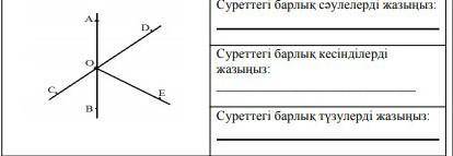 Суреттегі барлық сəулелерді жазыңыз: ХЭЛП