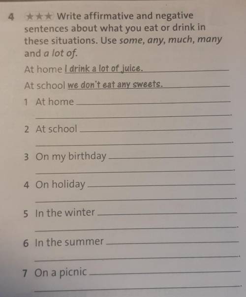 1 At home 2 At school3 On my birthday4 On holiday5 In the winter6 In the summer7. On a picnic.