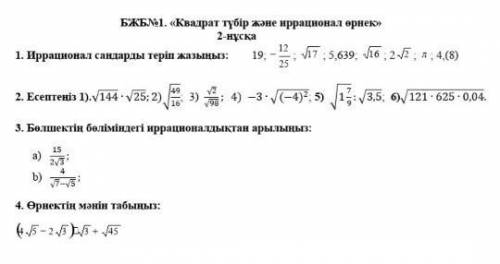 Алгебра 8класс 1бжб 2нұсқа көмек ж