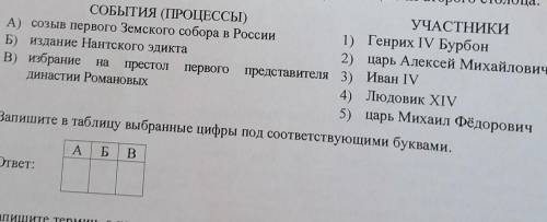 1 ПіУстановите соответствие между событиями (процессами) них участниками к каждойпозиции первого сто