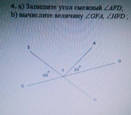 A)запишите угол смежный AFDb)вычислите величину угла GFA и угла HFD ​