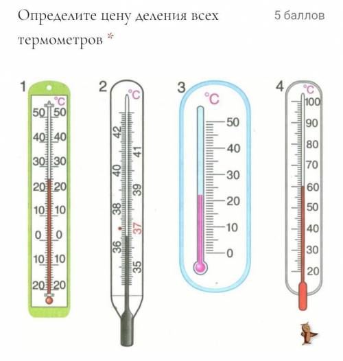 Определите цену деления всех термометров​