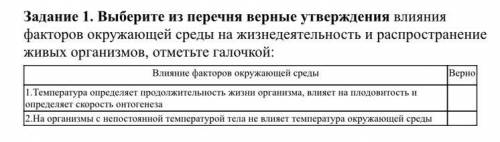 Выберите из перечня верные утверждения влияния факторов окружающей среды на жизнедеятельность и расп