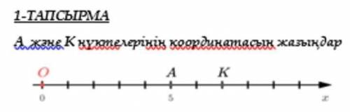 А жане К нүктелерінің координатасын жазыңдар​