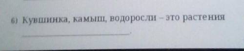 6) Кувшинка, камыш, водоросли – это растения​