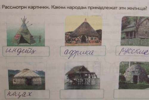 1. Рассмотри картинки. Каким народам принадлежат эти жилища я правильно сделал или нет? 5 и 6 осталс