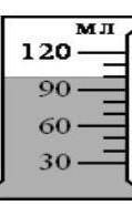 Определите и запишите объем жидкости в мензурке с учетом погрешности, изображенной на рисунке: V=±мл