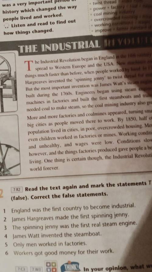 Read the text again and mark the statements T(true) or F (false . Correct the false statements ​