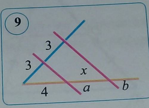 А || b известен. Информация на рисунке 9Найдите x, ​