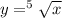 y = ^{5}\sqrt{x}