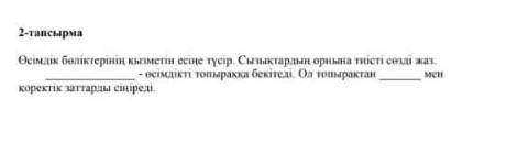 Өсімдік бөліктерінің қызыметін еске түсір Сызықтардың орнына тиісті сөзді жаз өсімдік топырағын бекі