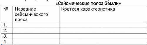 ответь на вопросы: - Что такое сейсмология?- Что такое сейсмические пояса?б. Используя стр. 45 учебн