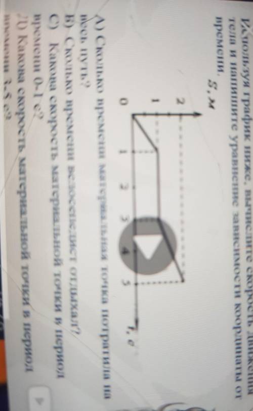 НА НИ Задание 1PauИспользуя график ниже, вычислите скорость движениятела и напишите уравнение зависи