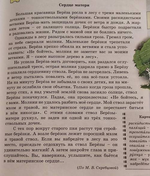 1)назовите героев сказки 2)От чего Берёза-мать защищала своих дочерей?3)что случилось Берёзой-матерь