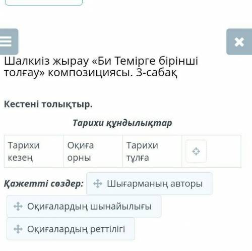 Шалкиіз жырау «Би Темірге бірінші толғау» композициясы. 3-сабақ​