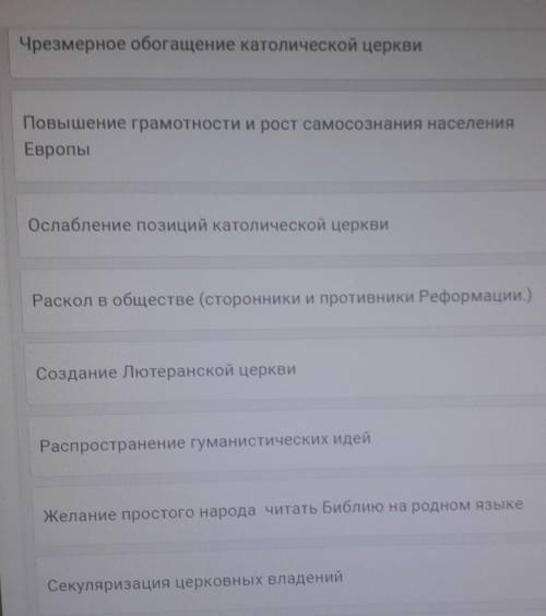 Распределите нижеприведенные предложения на две группы-причины и следствия Реформации​