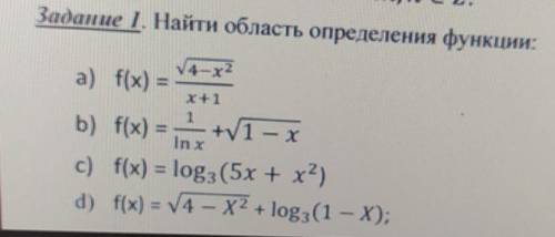 Добрый день! Очень нужна ваша и очень Задание 1. Найти область определения функции​