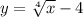 y=\sqrt[4]{x} -4