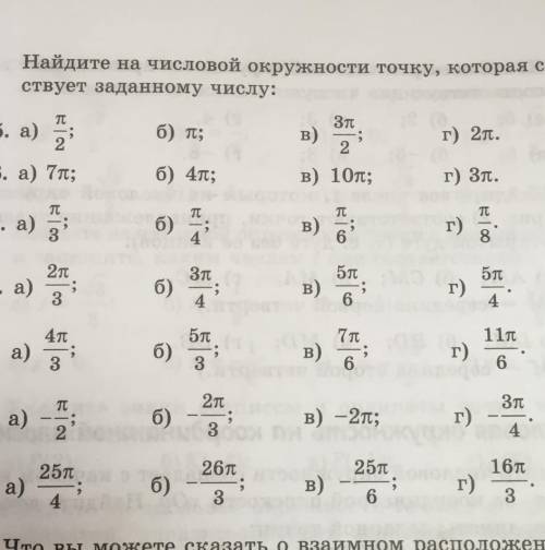 Найдите на числовой окружности точку, которая соответ:ствует заданному числу:​