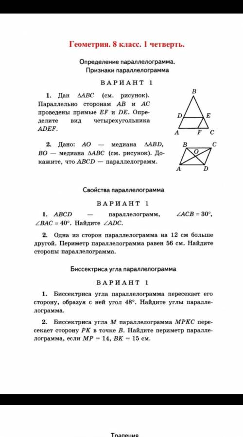 Вопрос по геометрии, решите оба бланка, очень