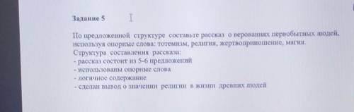 Задание 5 По предложенной структуре составьте рассказ о верованиях первобытных людей,Используя оторы