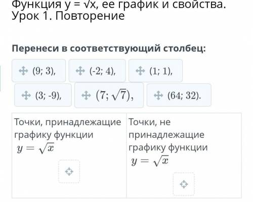 Перенеси в соответствующий столбец:​