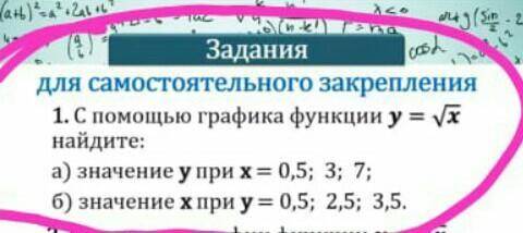 С графика функции у=квадратный корень у найдите а) значение у при х=0,5 ; 3 ;7 люди добрыые умоляюю​