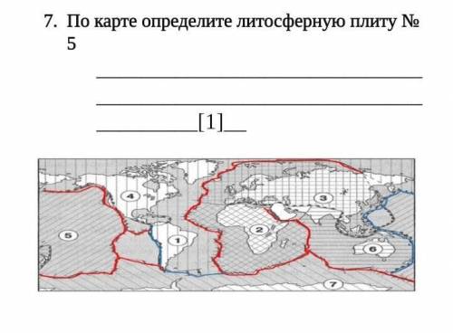 По карте определите литосферную плиту № 5​